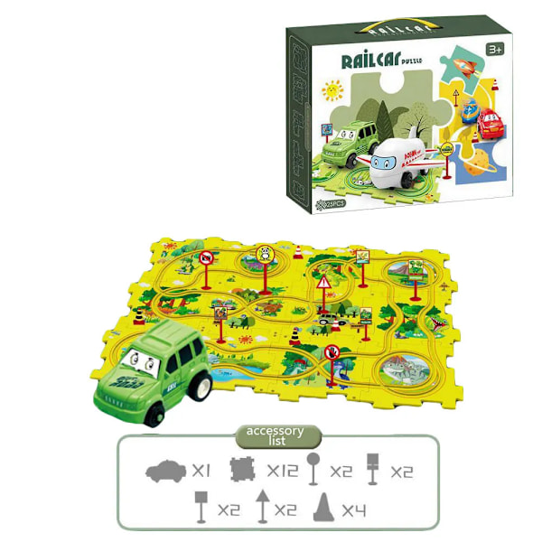 Puslespill sett barn'S leker multifunksjonelt jernbane bil mini vei skilt diy stikksag puslespill leker