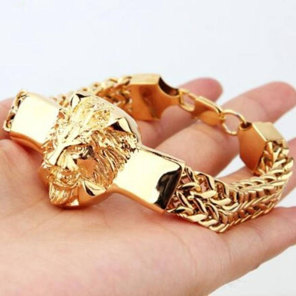 Armband Herr Rostfritt Stål Guld Färg Franco Link Kedja Lyx Man armband