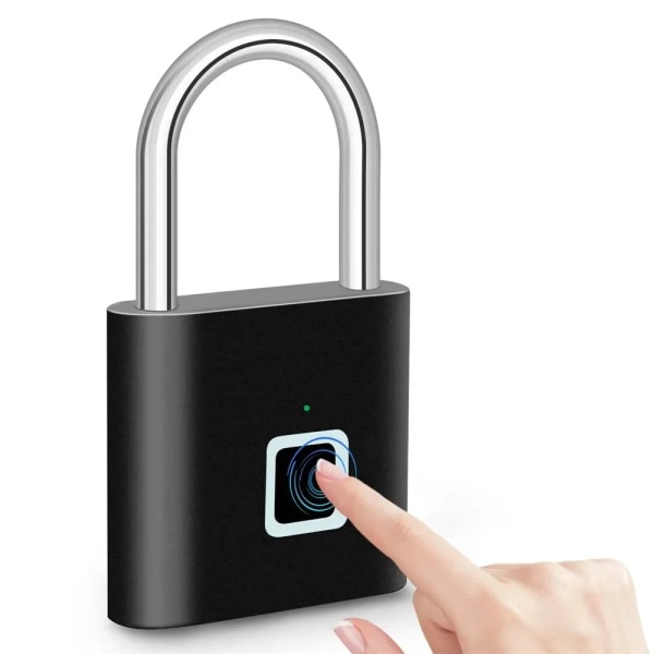 Nyckellös USB laddning Fingeravtryck Lås Smart Hänglås Vattentätt Dörr Lås 0,2sek Upplåsning Bärbar Stöldskydd Hänglås Zink