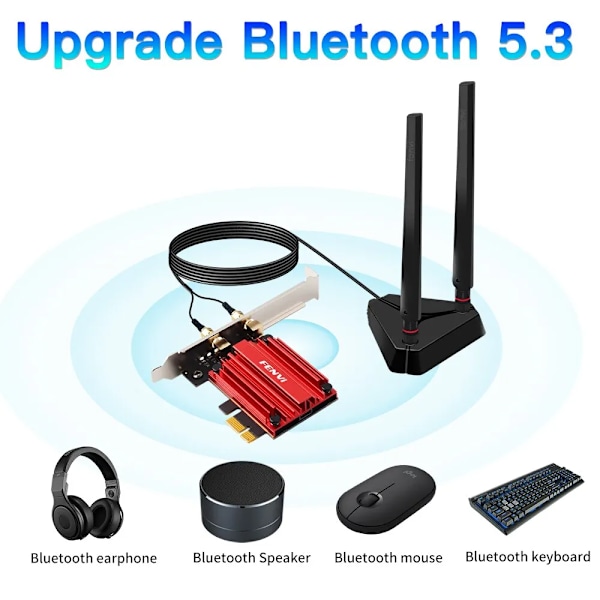 WiFi adapter WiFi Tri Band Bluetooth Spil Rød Trådløst Netværk kort