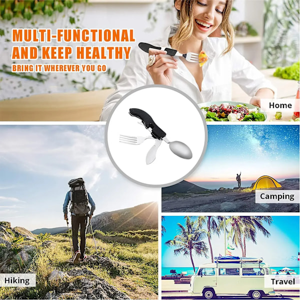 Hopfällbar camping tillbehör serviser kombination utomhus bärbar multifunktion utrustning resor camper matlagning tillbehör vandring