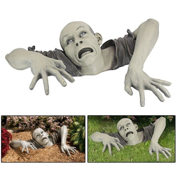 Halloween skulptur Dekoration Zombie Of Montclaire Moors Staty Trädgård Terror Lifelike Staty Ornament