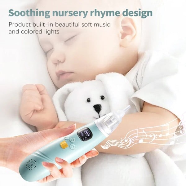 Baby Nasal Aspirator Småbarn Elektrisk Nese Aspirator Automatisk Nese Renser Justerbar Sug Musikk og Lys beroligende Funksjon