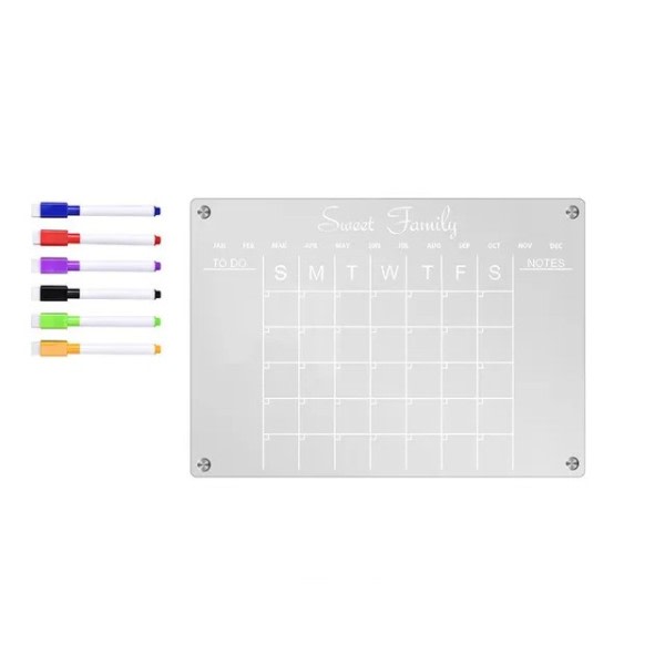 Kjøleskap magnet klistremerke kalender tavle planlegger gjenbrukbar magnetisk tørr slett tavle