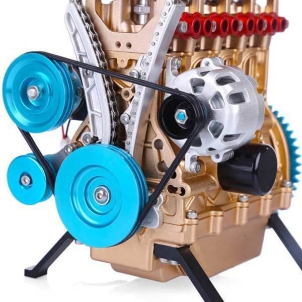 Ny mini montering bil montering inline fyrcylindrig motor modell kit leksaker