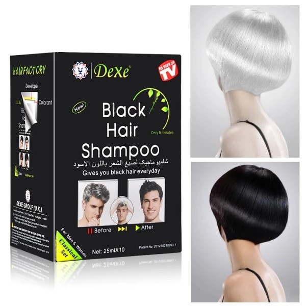 10 stykker Dexe Hurtig Sort Hår Shampoo Kun 5 Minutter Hvid Bliv Sort Hår Farve