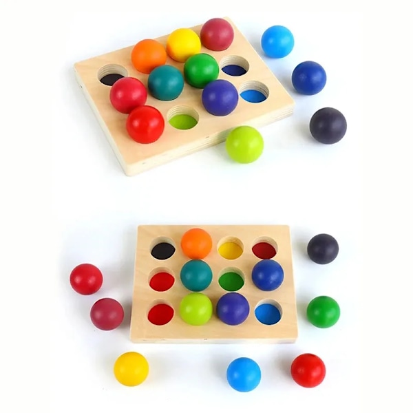 Regnbue Ball og kopper Farge Sortering Spill Fine Motor Tidlig Utdanning Læring Leker