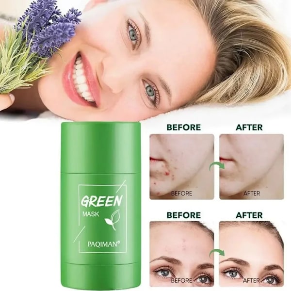 40 g grøn te rensende maske grøn te ler rensende maske olie kontrol akne aubergine hudpleje
