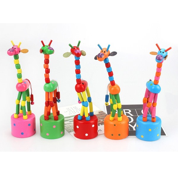 Montessori Legetøj Pædagogisk Træ Legetøj til børn Tidlig Læring Motion Baby Fingre Fleksible Materialer Giraf Legetøj