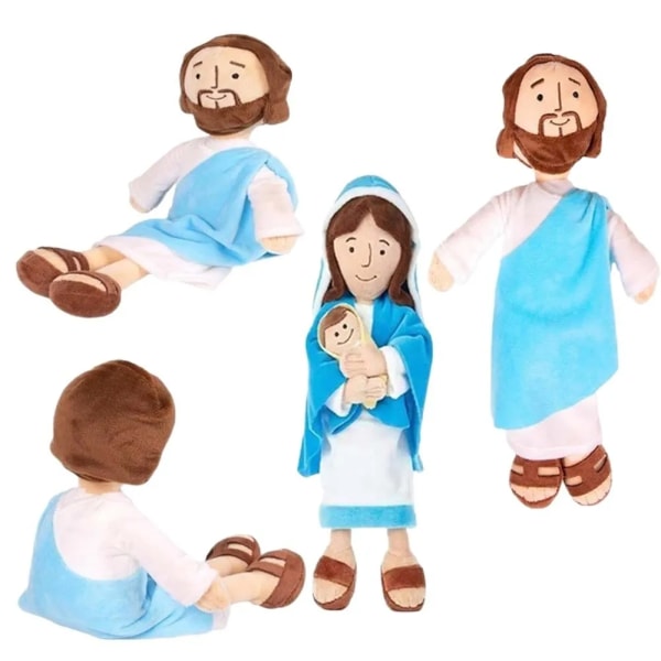 Jesus Jungfru Mary Plysch Toy Kristus Religiös Plushie Figur Barn Utbildnings Fyld Doll Mjuk Figur