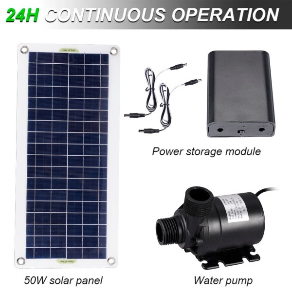 50W 800l/h Borstlös Solar Vatten Pump Monocrystalline Silicon Low Noise Continuous Arbete Dam Pump