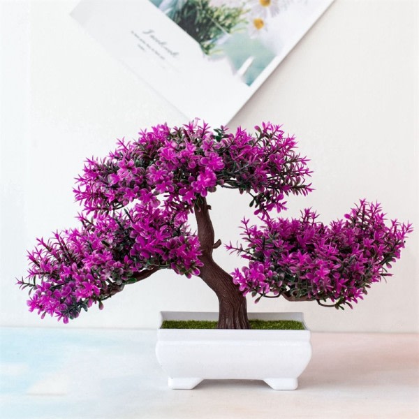 Kunstig plast planter bonsai liten tre potte falsk plante potte blomst