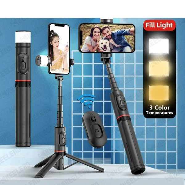 Selfie Stick Jalusta Täyte Light Kannettava Langaton Bluetooth teleskooppi