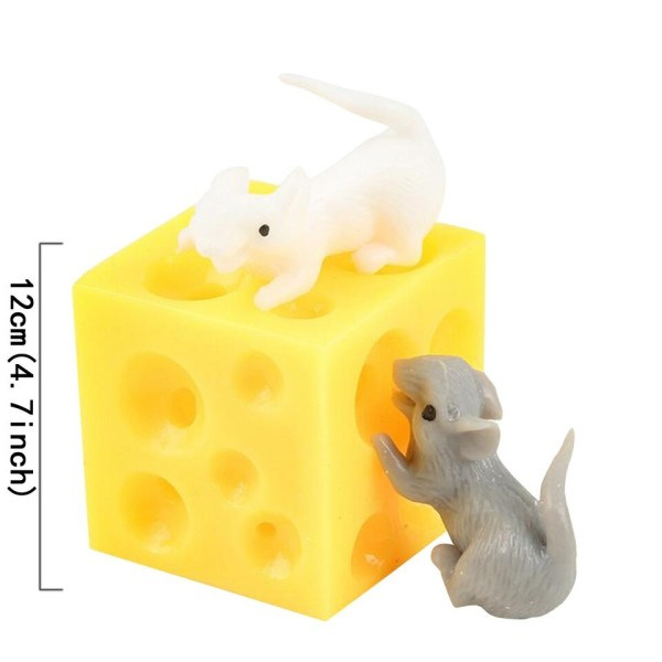 Mus og ost blok klem anti-stress legetøj skjul og søg squishable figurer stress aflastning fidget legetøj