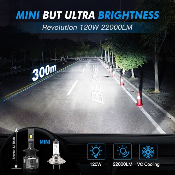 LED Canbus  H3 LED Ajovalot 120W Suuri Teho 22000LM 6000K Auto Ohjavalo polttimo V45