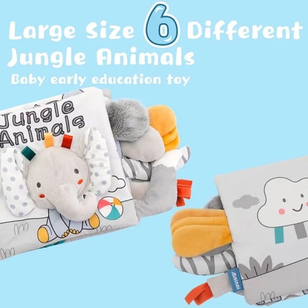 Soft Baby Books 3D Touch Feel High Contrast Toy Book Sensory Tidig Lärande Barnvagn Leksaker