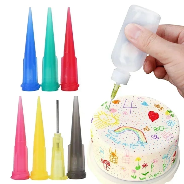 8 stykker Syltetøj Maling Squeeze flasker Med 7 dyser