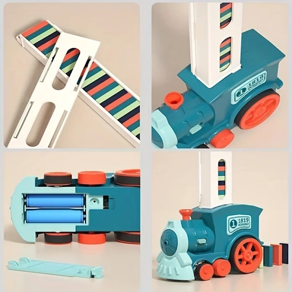Automatisk Lægtende Domino Tog Elektrisk Bil Brick Blocks Kits