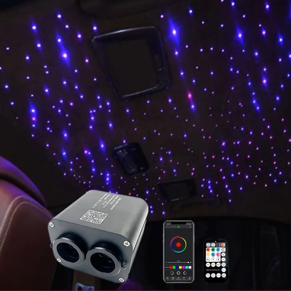 Fiber Optik LED lampor Double Head Starry Sky Music Control Car