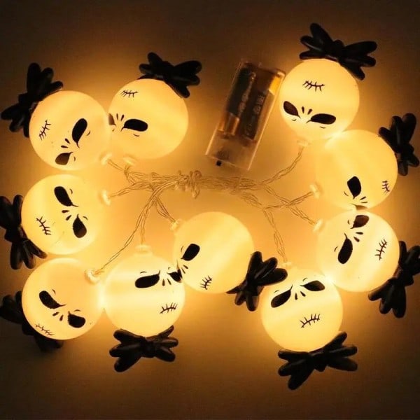 LED String Lys Bærbar LED Lampe Ghost Festival Fest Trick Trick Or Treat Dekorativ Happy Halloween Fest