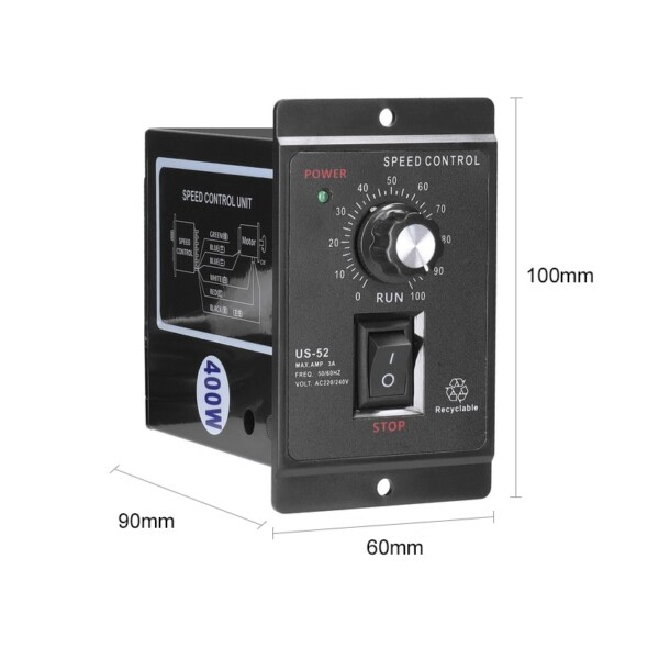 1st 400W AC Motor Speed Controller AC Mini Motor Speed Control Enhet