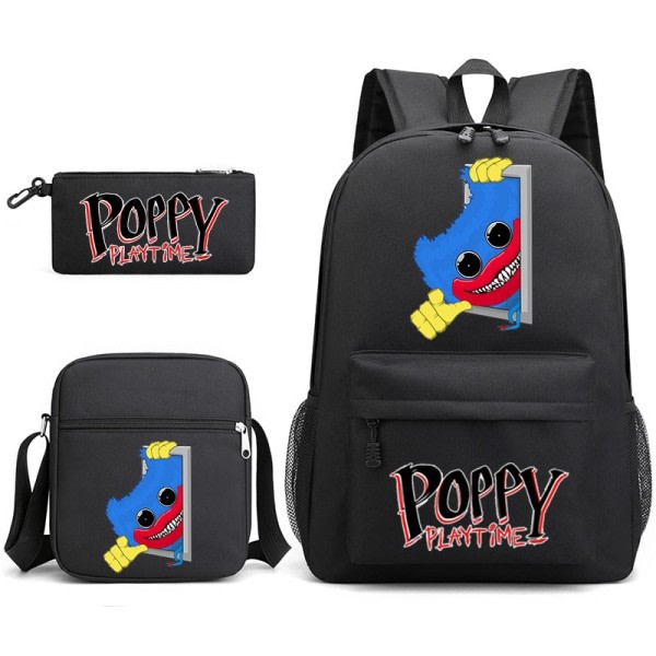 Skräck spel Vallmo väska Student väska Tredelad set axel väska+Backpack+Pen väska
