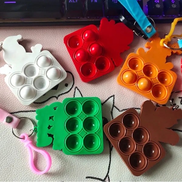 2 bitar tomte älg nyckelring fidget leksak jul kalas favor present souvenir giveaway gäst jul jul gåvor