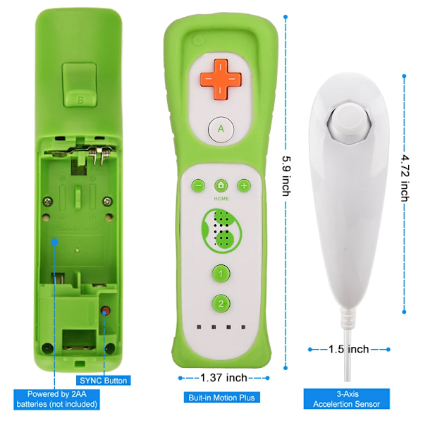 Game Controller Set Motion Plus Remote Controller Wii Remote Controller Gamepad for Nintendo Wii Games Control