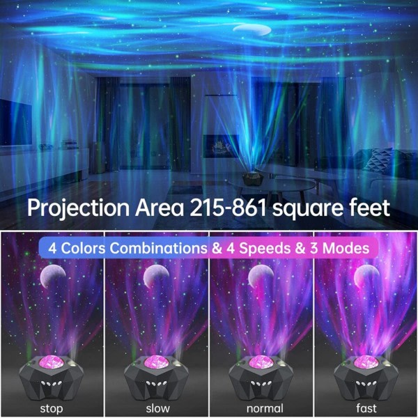 Star Lights Aurora Galaxy Moon Projector with Remote Control Sky Night Lamps