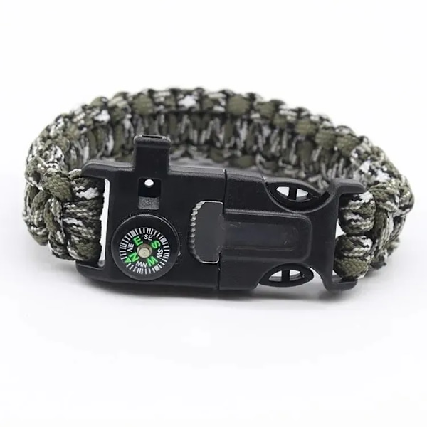 Utomhus Överlevnad Escape Armband Resenär Gamer Militär Fläkt Plast Spänne Sju-blad Utomhus Paraply Rep