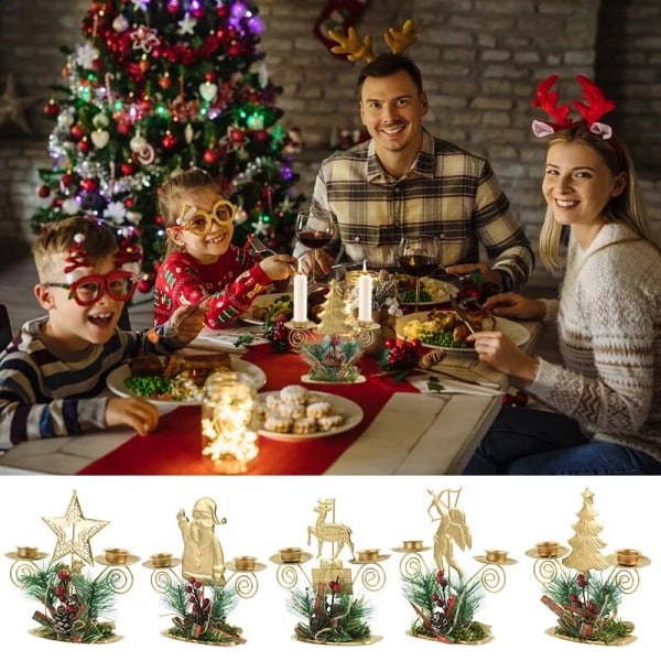 Jul Smid Järn Ljusstake Jultomte Snöflinga Stjärna Älg Jul Träd Ljus Ljushållare