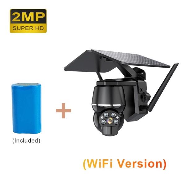 4MP Mini Solar Panel PTZ Kamera Utendørs Vanntett PIR Bevegelsesdeteksjon CCTV Sikkerhet Trådløst Kamera