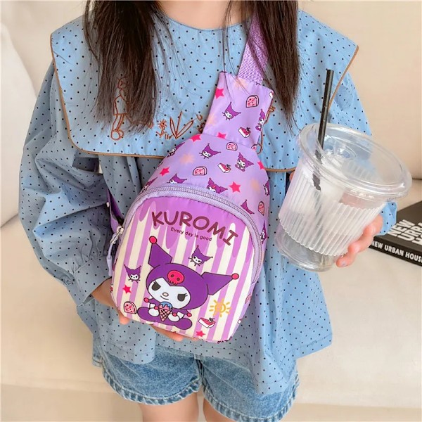 Cinnamoroll Bröst väska Kawaii Crossbody väskor Kuromi My Melody Messenger Skulder Handväska för Kvinnor Resor Sport leksaker