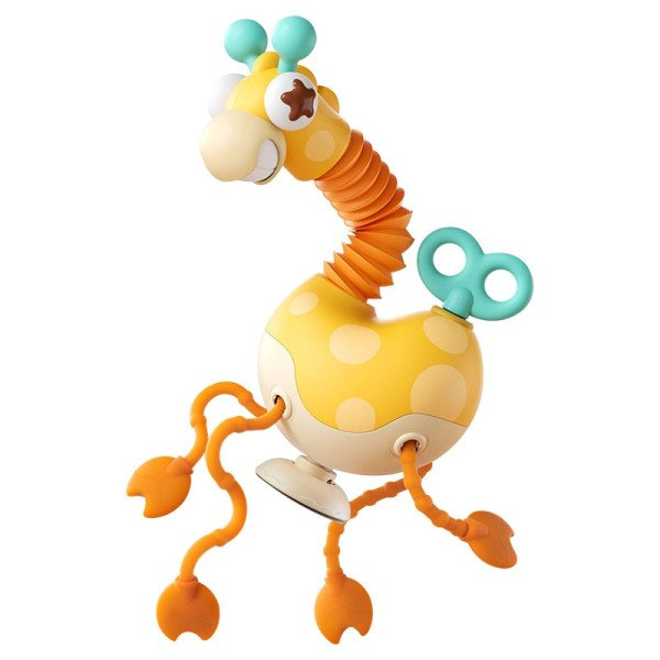 Montessori Baby Sensor Leksaker Silicon Drag Snöre Aktivitet Giraff Leksak Vridning Clockwork Neck Rese leksaker för småbarn