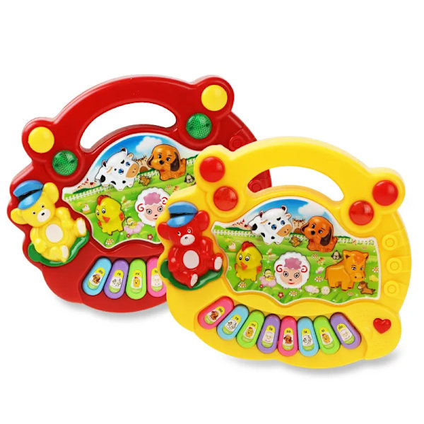 Baby musikal leksak med djur ljud barn piano tangentbord elektrisk blinkande musik instrument tidigt pedagogiska leksaker