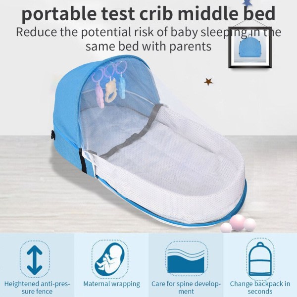 Baby seng vugger nyfødte sovende rede rejse senge foldbar babynest myggenet bassin spædbarn sove kurv