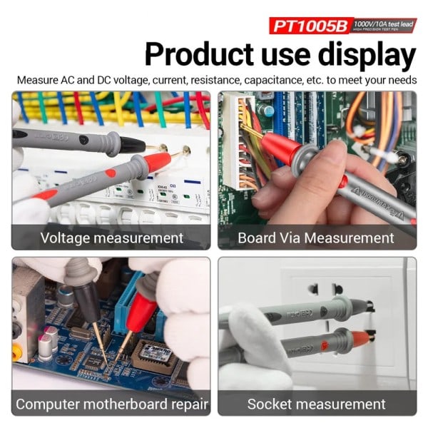 Professionell Digital Multimeter Sond Test Leads 1000V 10A Universal Nål spets Multi Meter Tester Lead Sond Tråd Penna Kabel