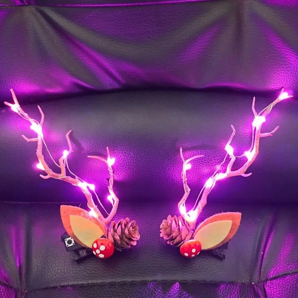 Jul Elg Øre Hår Klips Mote Kvinner Jente Jul Hårnål Xmas Fest Barrettes