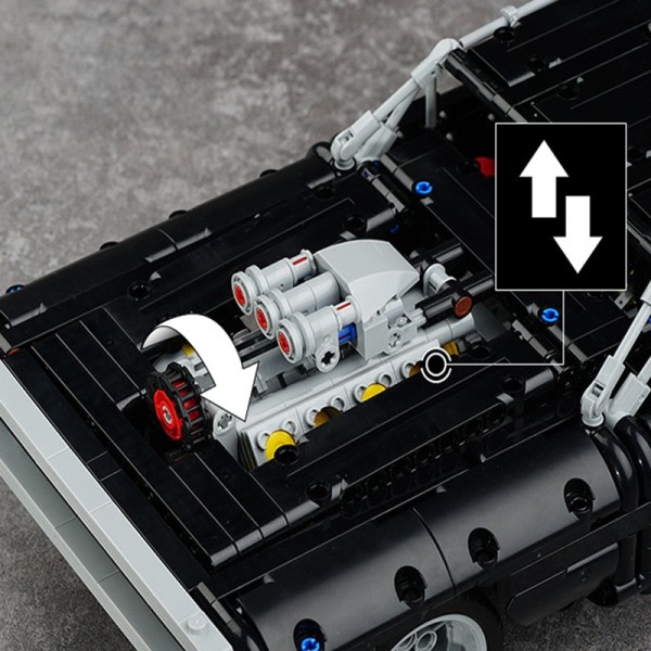 Teknisk Dodge lader racing bil modell bygg blokker 42111 klosser leker
