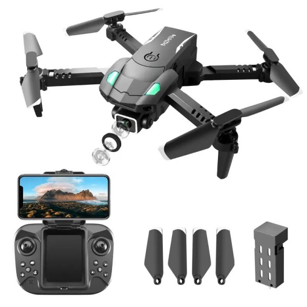 Mini Drone 4K HD kamera Kolmipuolinen Este Voitto Ilma Paine Kiinteä Korkeus Ammattimainen Taitettava nelikopteri lelut