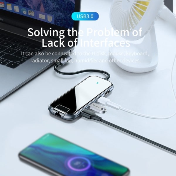 USB tyyppi C HUB HDMI-yhteensopiva telakka asema RJ45 Lan Multi USB PD 3.0 MacBook Pro Air 4K USBC jakaja
