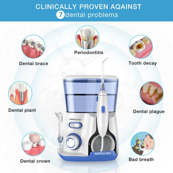 Oral Irrigator 5stk Tips Dental Water Flosser Elektrisk renser 800ml Munn Hygiene Dental Flosser