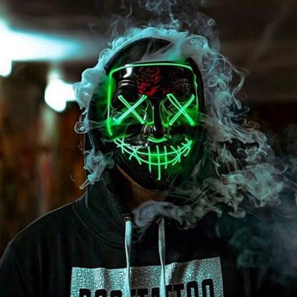 LED Halloween Mask Luminous Glow In The Dark Mascaras Halloween Fest kostym