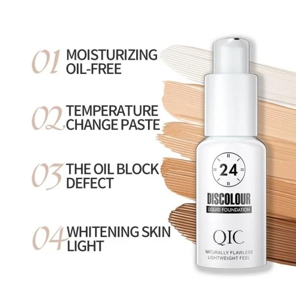 Färg Ändrande Ansikte Foundation 30ml Magic Concealer Vattentät Jämnar Hud Mörk Circle Acne Full Täckning Flytande Base Makeup