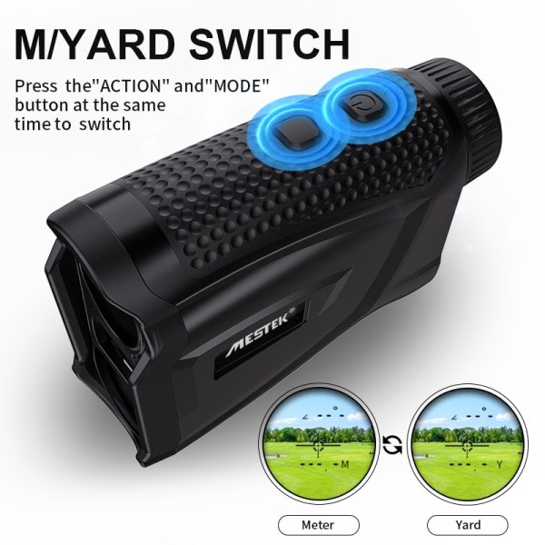 Laser Golf Rangefinder USB Opladning M/Yd Enhed Afstand Meter 1200m/1312Yd Jagt Rangefinder Magnet Flag Vibration Teleskop