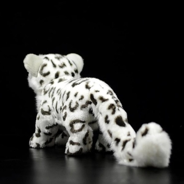 Sød Lifelike Stående Sne Leopard Fyld Plysj Legetøj Panthera Uncia Uncia Ounce Blød Hvid Ounce Dukke