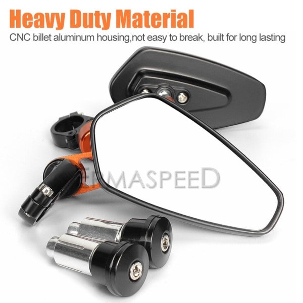 Motorcykel Rearview Speglar Universal Clear Glas Scooter Bar End Styre Spegel Rear View Spegel