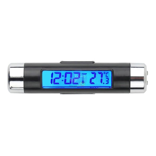 2 in 1 auto auto lämpömittari kello lämpötila LCD näyttö näyttö kiinnitys digitaalinen sininen taka valo
