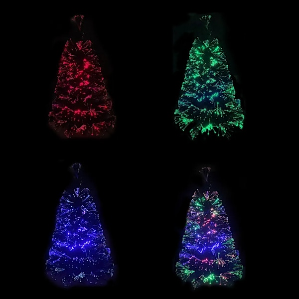 Grønn Forbelyst Mini  Fiber Optikk Bordplate Kunstig Juletre med LED lys gull sokkel Xmas Bord bord tre