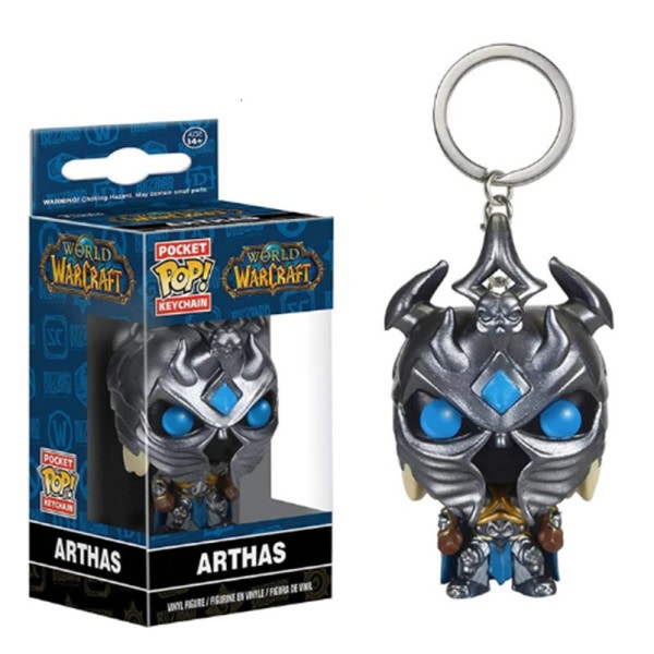 Berömd Spel karaktär WOW Fall Of The Lich King ARTHAS Brinquedos Nyckelring Action Figur Leksaker För Barn